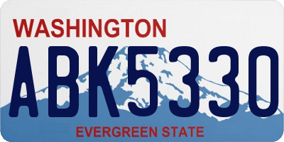 WA license plate ABK5330