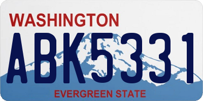 WA license plate ABK5331