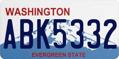 WA license plate ABK5332