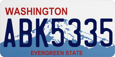 WA license plate ABK5335