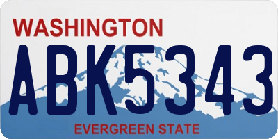 WA license plate ABK5343