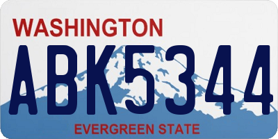 WA license plate ABK5344