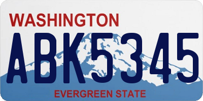 WA license plate ABK5345