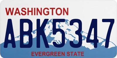 WA license plate ABK5347