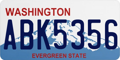 WA license plate ABK5356