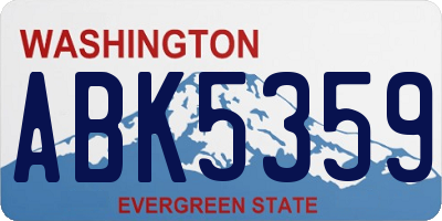 WA license plate ABK5359
