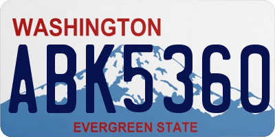 WA license plate ABK5360