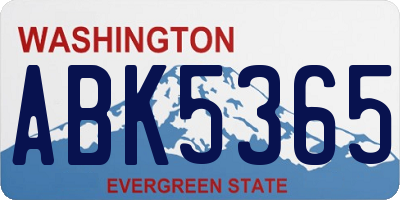 WA license plate ABK5365