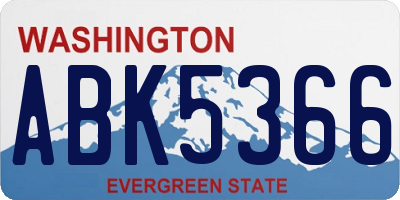 WA license plate ABK5366