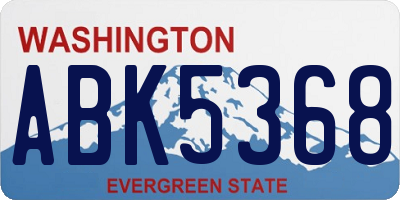 WA license plate ABK5368