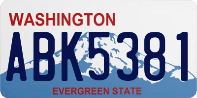 WA license plate ABK5381