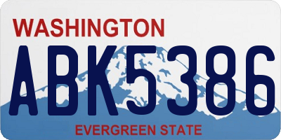 WA license plate ABK5386