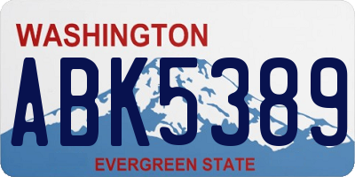 WA license plate ABK5389