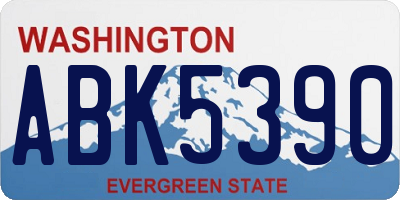 WA license plate ABK5390