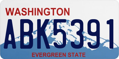 WA license plate ABK5391