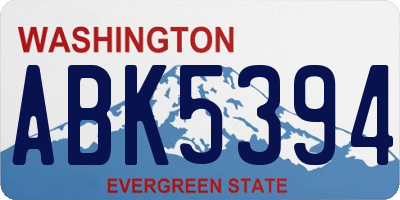 WA license plate ABK5394