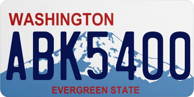 WA license plate ABK5400