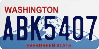 WA license plate ABK5407