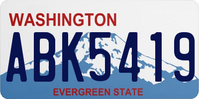 WA license plate ABK5419