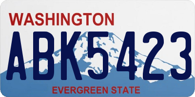 WA license plate ABK5423