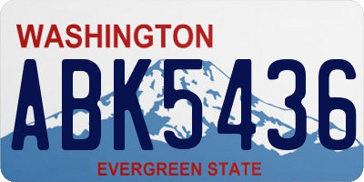 WA license plate ABK5436