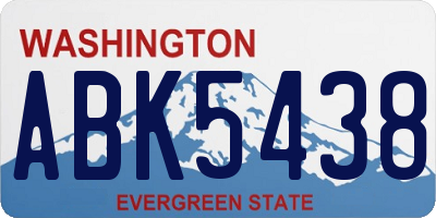 WA license plate ABK5438