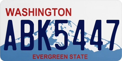 WA license plate ABK5447
