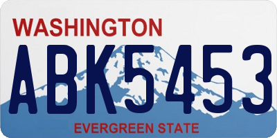 WA license plate ABK5453