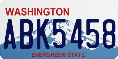 WA license plate ABK5458
