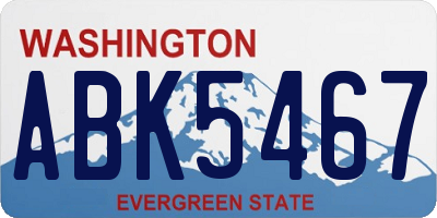 WA license plate ABK5467