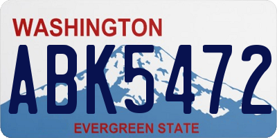 WA license plate ABK5472