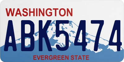 WA license plate ABK5474