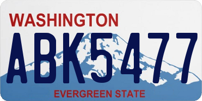 WA license plate ABK5477
