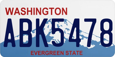 WA license plate ABK5478