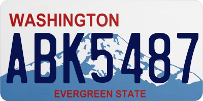 WA license plate ABK5487
