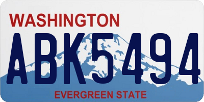 WA license plate ABK5494