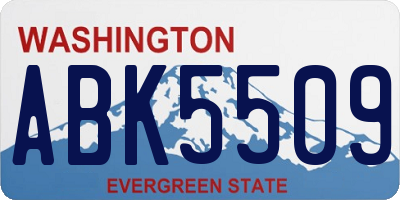 WA license plate ABK5509