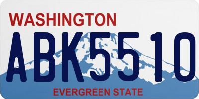 WA license plate ABK5510