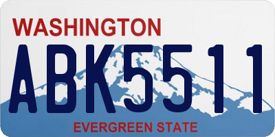 WA license plate ABK5511