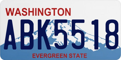 WA license plate ABK5518