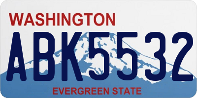 WA license plate ABK5532
