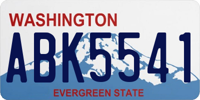 WA license plate ABK5541