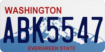 WA license plate ABK5547