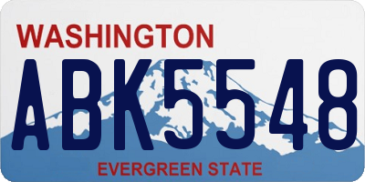 WA license plate ABK5548