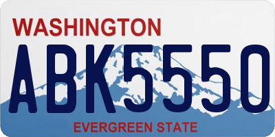 WA license plate ABK5550