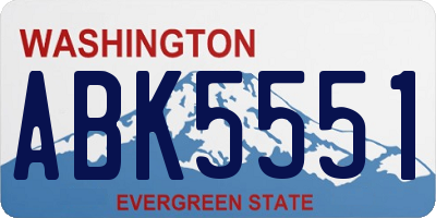 WA license plate ABK5551