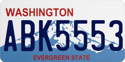 WA license plate ABK5553
