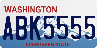 WA license plate ABK5555