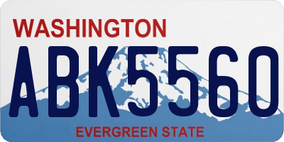 WA license plate ABK5560