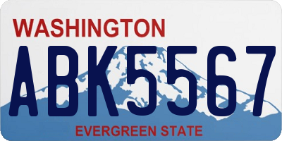 WA license plate ABK5567